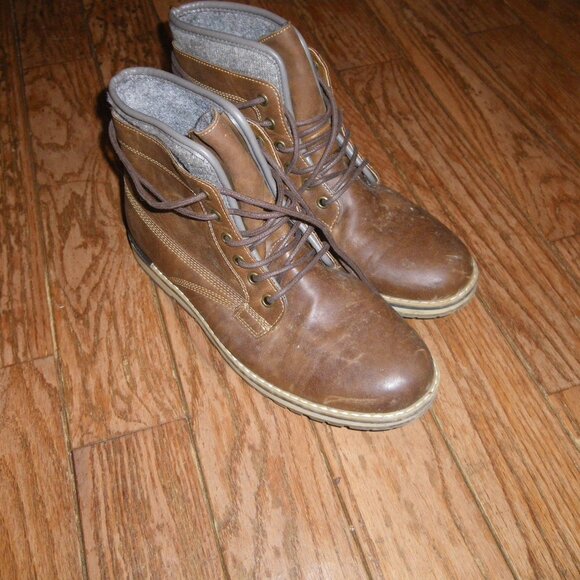 Teen's / Men's Faux Leather Casual Ankle Boots - Picture 2 of 5